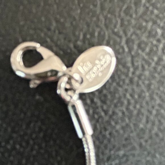 LIA SOPHIA "glitter ball" silvertone snake chain necklace - Picture 5 of 6